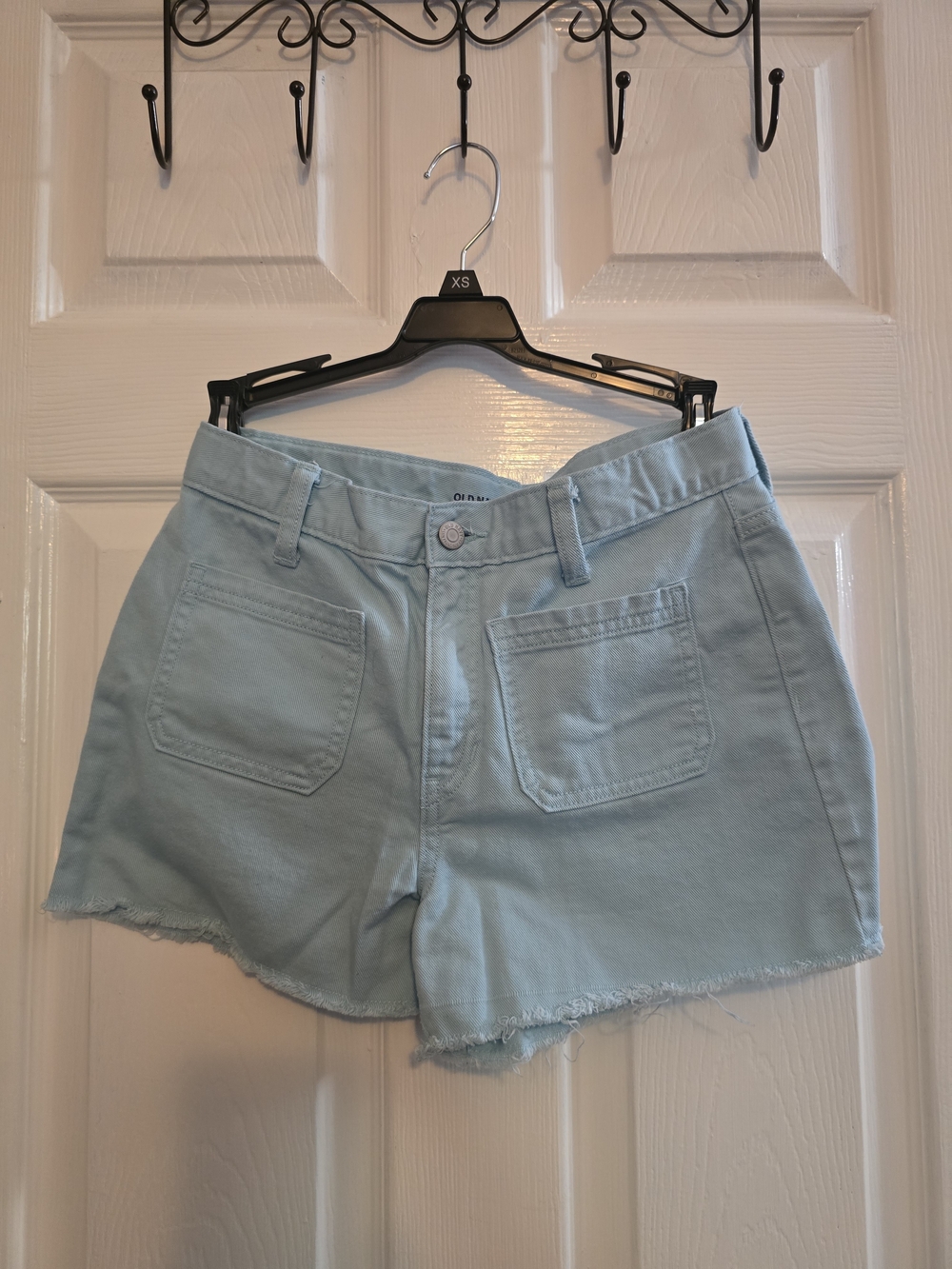 Old Navy Light Blue Girls' Casual Frayed-Hem Shorts